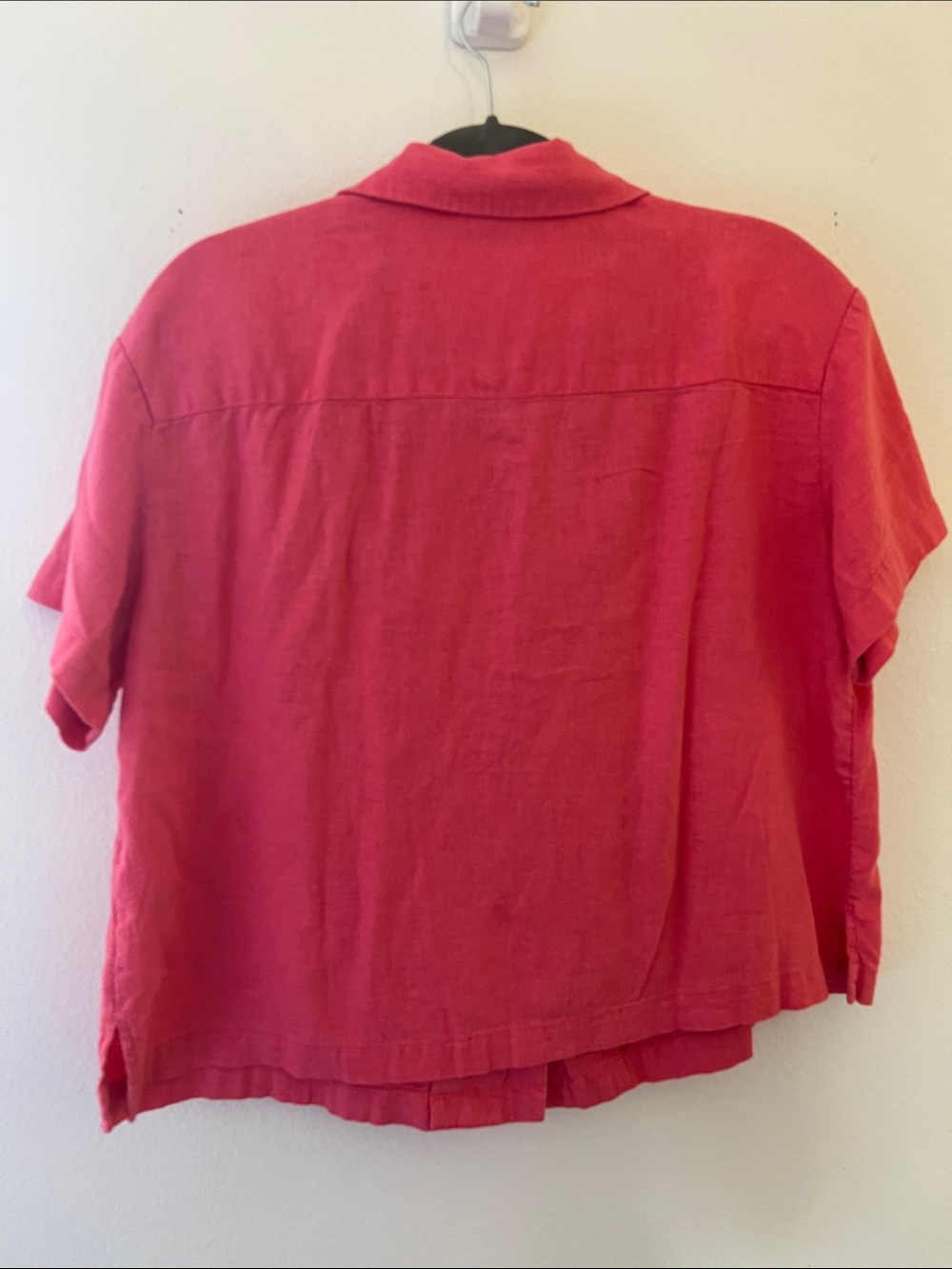 a new day Target Coral Pink Short Sleeve Button Front Linen Camp Summer Shirt M - Picture 6 of 9